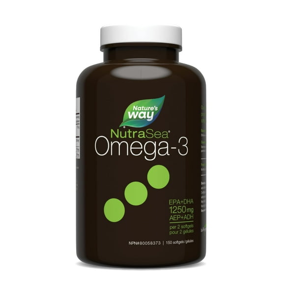 Nature's Way NutraSea Supplément Oméga 3 Gels Liquides, Menthe Fraîche, 150 Gels Doux