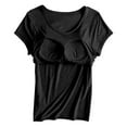 APEXFWDT Women's Casual Workout Shirts BuiltinBra Short Sleeve T