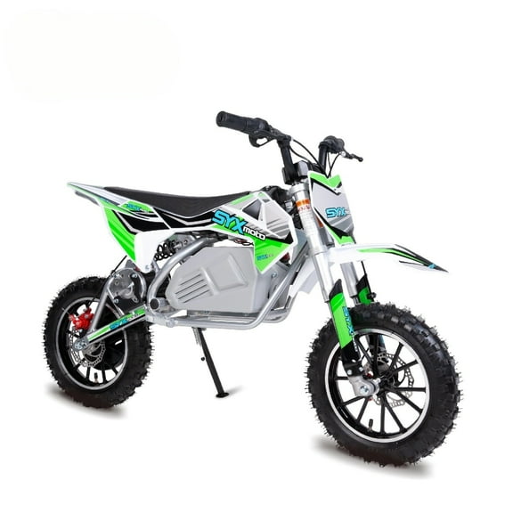 KBE 500W Electric Dirt Bike for Kids - 36V Mini Motorcycle, Beginner-Friendly Off-Road Pit Bike (Green/Grey)