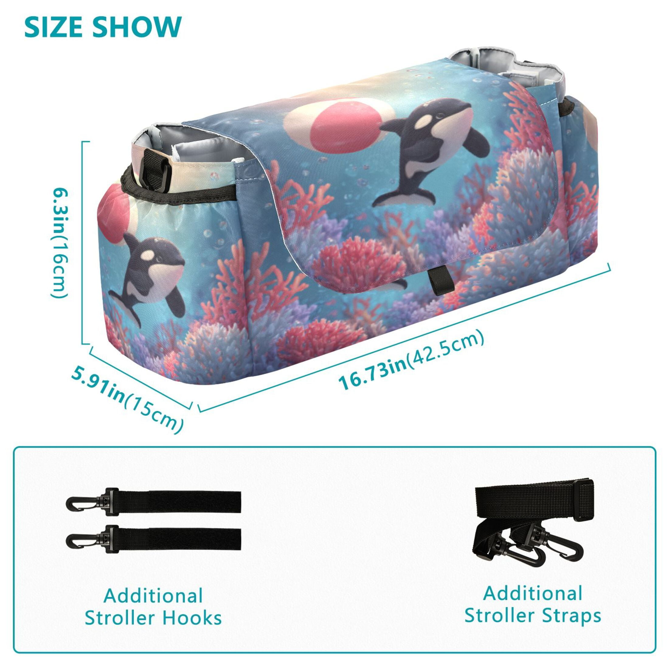 DIXRUYEE Stroller Organizer Orca Beach Ball Printed