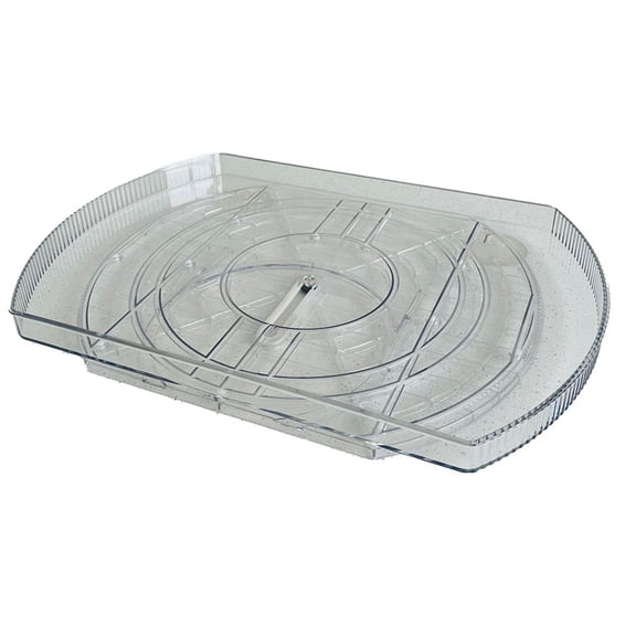 Square Lazy Susan Organizer for Refrigerator, Slide and 360° Rotate Rectangle Turntable Organizer and Storage for Fridge