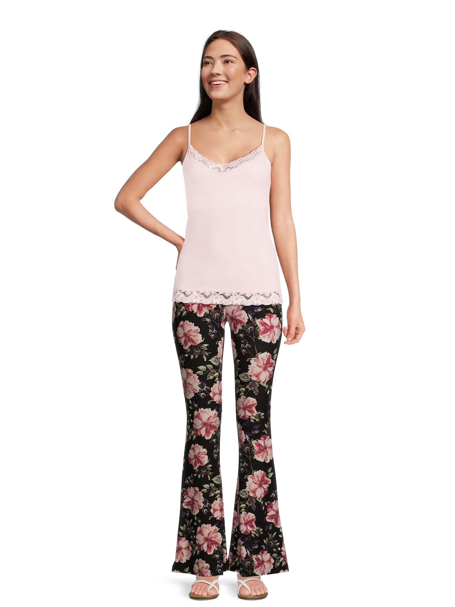 No Boundaries Cami with Lace Trim, Women's and Women's Plus