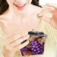 thumbnail image 7 of Grape Premium Microfiber Coin Purse with Stylish Zinc Alloy Clasp - 4.3x4.7 Inches in Size - Women's Wallet and Card Holder for Accessories, 7 of 7