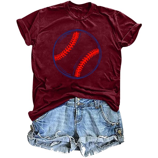 Mujeres Impreso Casual Top, Manga Corta Crew Cuello Blusa para la Primavera Y el Verano Desgaste, Ligero Imitación Algodón Moda Tee