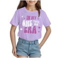 thumbnail image 4 of Linfrsh Shirts for Teen Girls Girls T Shirts Ruffle Short Sleeve Summer Pleated Crewneck Casual Tops Tees Blouses(Purple,Size 12-18 Months), 4 of 4