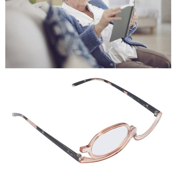 Orange 180 Degree Rotation Makeup Reading Glasses, Rotating Eye Makeup Glasses With Protect Box, Cosmetic Women Reading Glasses For Reading And Make Up