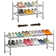 thumbnail image 3 of Forthcan Expandable Shoe Rack 2 Tiers Closet Shoe Organizer Shelf for Shoes 12 Pairs,Gray, 3 of 9