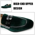 thumbnail image 2 of Mens Velvet Loafers Dress Shoes Loafers for Men Tuxedo Suit Shoes, Green/24, 10 US, 2 of 5