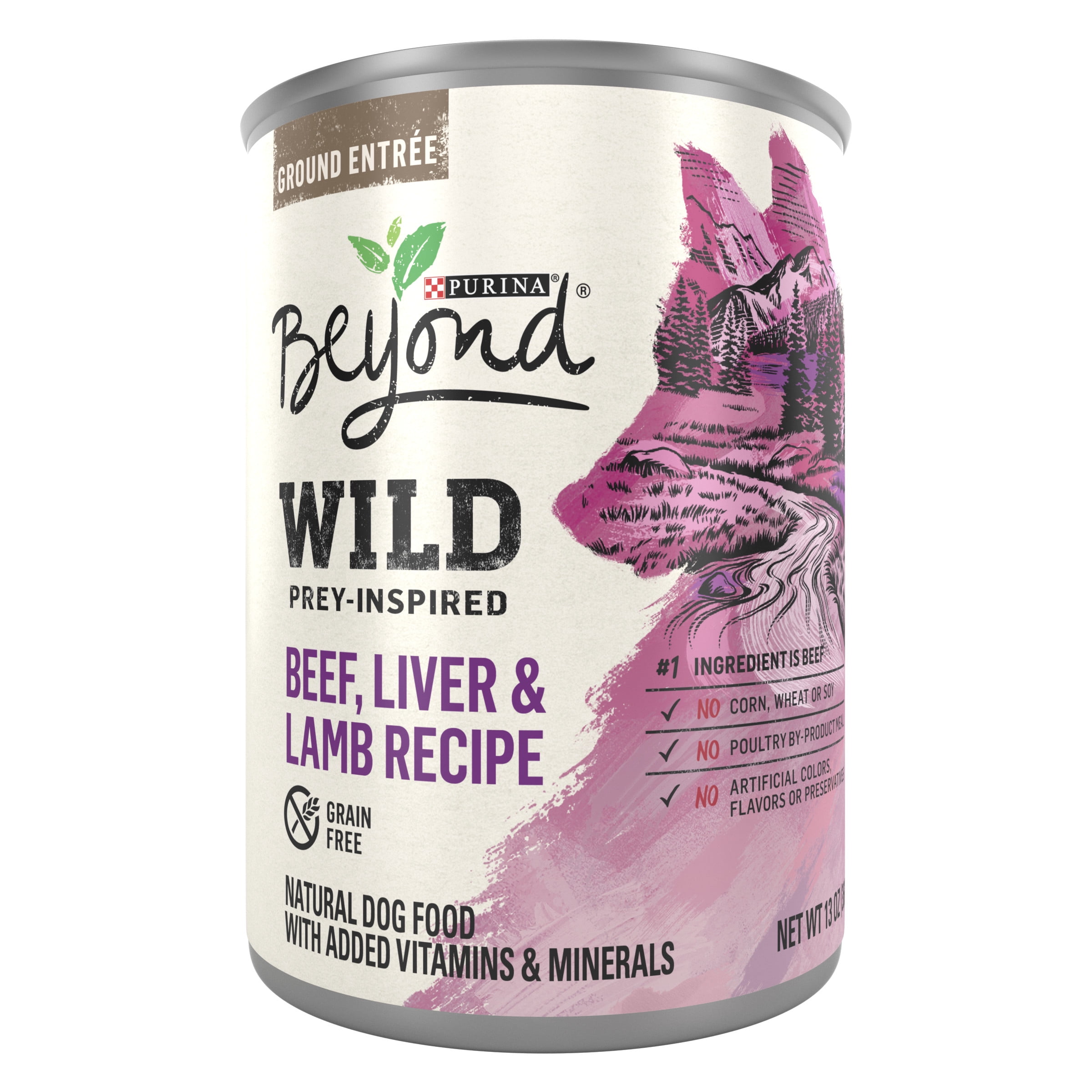 Purina Beyond Wild Prey Inspired Wet Dog Food, Grain-Free, 13 oz Cans