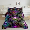 thumbnail image 2 of Manfei Skull Damask Bedding Twin Comforter Set,Happy Halloween Down Comforter,Exotic Style Bedding Sets Twin with Comforter,Microfiber Teens Bedroom Decor,Reversible,2-Piece, 2 of 8