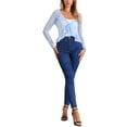 thumbnail image 2 of INSPIRE CHIC Women's Ruffle Long Sleeves Casual Self Tie Bolero Mesh Shrugs XL Light Blue, 2 of 6