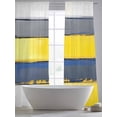 thumbnail image 5 of Gray Yellow Gradient Sheer Curtains 108 Inches Long 2 Panels Geometric Brush Light Filtering Semi Sheer Window Curtains Drapes for Bedroom Living Room 52"x108", 5 of 7