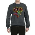 thumbnail image 2 of Wild Bobby, Keep It Wild Colorful Elephant Face Animal Lover Unisex Crewneck Graphic Sweatshirt, Charcoal, 3XL, 2 of 3