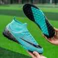thumbnail image 4 of Botas de fútbol para hombre, botines profesionales de caña alta, transpirables, para entrenamiento de fútbol sala, para exteriores e interiores., 4 of 5