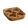 thumbnail image 4 of Canasta de pan de ratán de canasta de frutas tejidas con 4 canasta de servicio tejido de plato de compartimento para la mesa de café de comedor de, 4 of 8