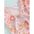 thumbnail image 6 of Musuos Toddler Girls Swimwear, 12 18 24M 3 4T Long Sleeve Backless Tie-up Flower Prin Swimsuit for Summer Beach, 6 of 10