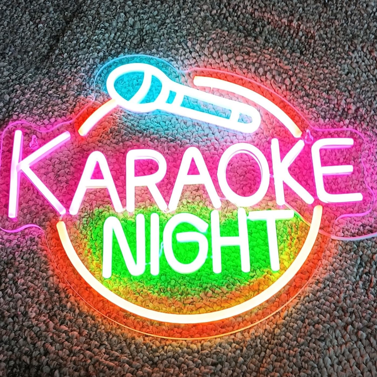 Lapalife Karaoke Night LED Neon Signs for Wall Decor, 14"x 11.8" LED Light Sign Dimmable with On/Off Switch USB Powered for Game Room Man Cave Bar Party Birthday
