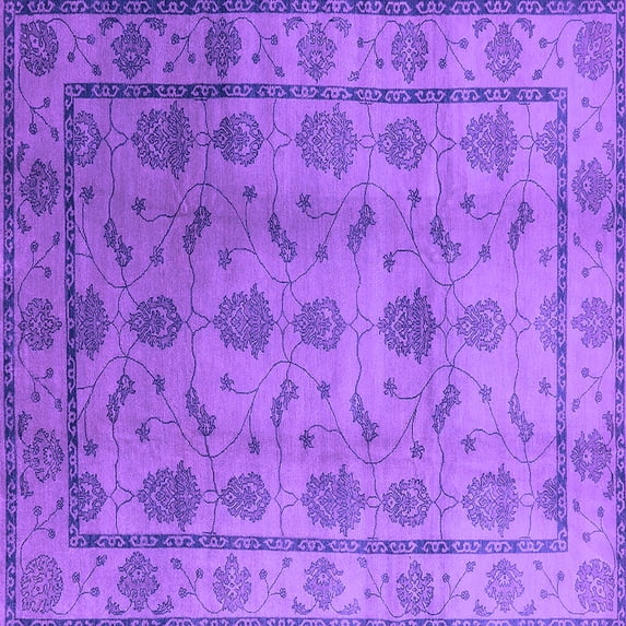 Ahgly Company Indoor Square Oriental Purple Industrial Area Rugs, 8' Square