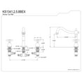 thumbnail image 4 of Kingston Brass KS1348BEX Essex Two-Handle Deck Mount Roman Tub Faucet, Brushed Nickel, 4 of 6