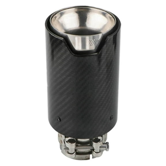YUASDGCK Glossy Carbon Fiber Muffler Tip Exhaust System Tip Muffler Nozzle Black Tip Tip with M Logo Compatible with BMW Series 1,2,3,4,5