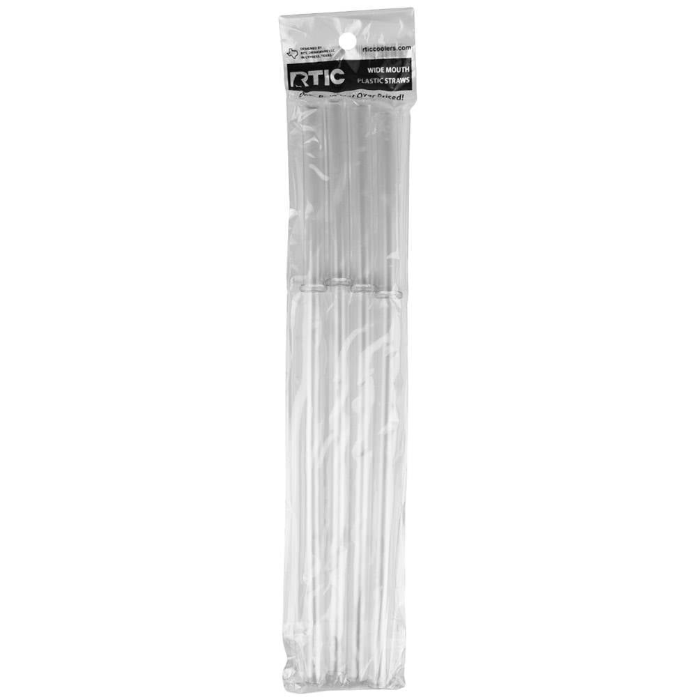 RTIC Wide Mouth Plastic Straws, 4 Pack, 10 Long Clear Drinking Straws,  Compatible with RTIC 20 oz & 30 oz Tumblers, BPA Free 
