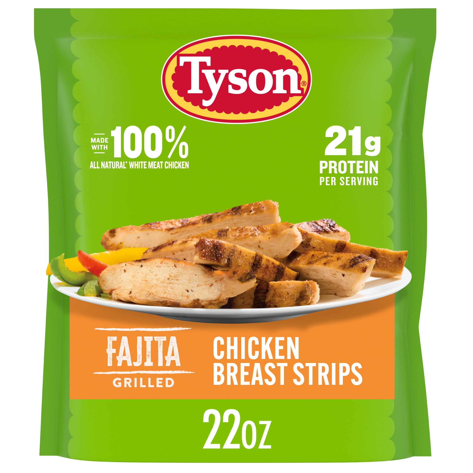 Tyson Grilled Fajita Chicken Breast Strips, 22 oz (Frozen, Fully Cooked)