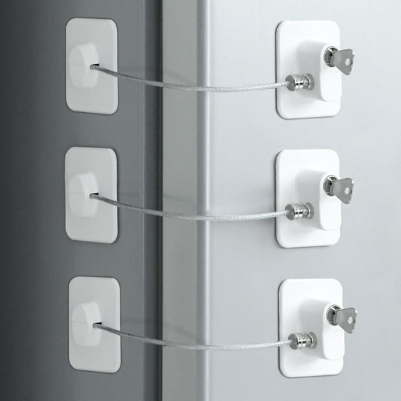 3 Pack Cabinets Locks with Keys,Refrigerator Locks For Adults with Keys,Child,Multi-Purpose Baby Kid Safety Deep Freezer Fridge Lock With A Key