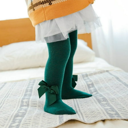 

AMILIEe Toddler Baby Girls Cotton Leggings Socks Pantyhose Bowknot Warm Stockings Pants 0-2 Years