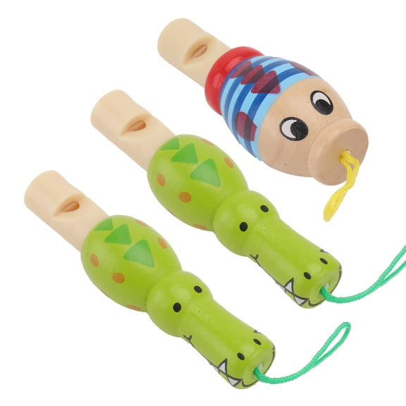 WHAMVOX Wooden Whistle Toy for Kids Playing Educational Music Instrument Sounds 3pcs