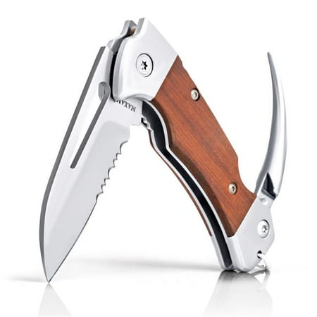 

Maxam SKRULE5 Sailors Tool Multi-Use Knife Natural Teak Wood