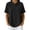 #160-Black, variant on Craaazy Short Sleeve Sweatshirts for Women Solid Color Henley Neck Button Front Casual Loose Fashion Summer Tops for Daily Wear
