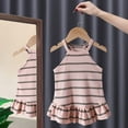 thumbnail image 2 of EnJoCho Girls Casual Skirt toddler Kids Baby Girls Daisy Slip Ruffles Edge Halterneck Dress Stripe Beach Dress Clothes Children Cute Girls Stylish Party Dresses, 2 of 9