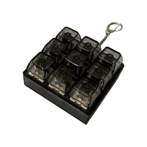 Keyboard Fidget Toy for Adults Fidget Clicker Decompression Fidget Keychain Stress Relief Presents for Adult to Relief Stress Pass The Time (Black)