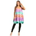 thumbnail image 5 of Sakkas Artemi Women's Casual Short Tie-dye Sleeveless Loose Tank Dress Cover-up - BrownMint - One Size Regular, 5 of 5