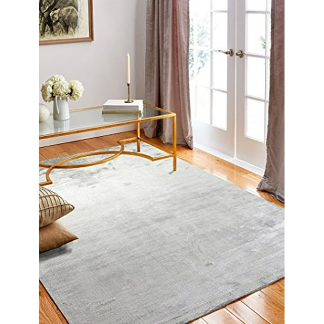Bashian Radiance Collection WZ Hand loomed 100% Banana Silk Area Rug, 2.6` x 8`, Oyster