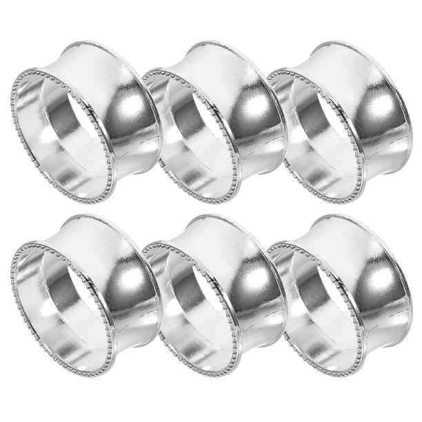 Juego de 6 anillos para servilletas de plata para cena, anillos para servilletas, decoración de mesa de otoño, porta servilletas para decoración de mesa, porta servilletas