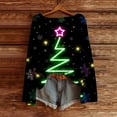 thumbnail image 4 of PUMISAS Christmas Sweaters For Women Crew Neck Christmas Printed Crochet Tops Winter Long Sleeve Knit Pullover Sweater Tops, 4 of 6