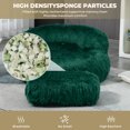 thumbnail image 2 of Bean Bag Sofa Chair, Cozy Floor Sofa with Ottoman, Bean Bag Chairs Accent Sofa Chair for Living Room Bedroom Apartment Gaming Reading Relaxing, Emerald, 2 of 8