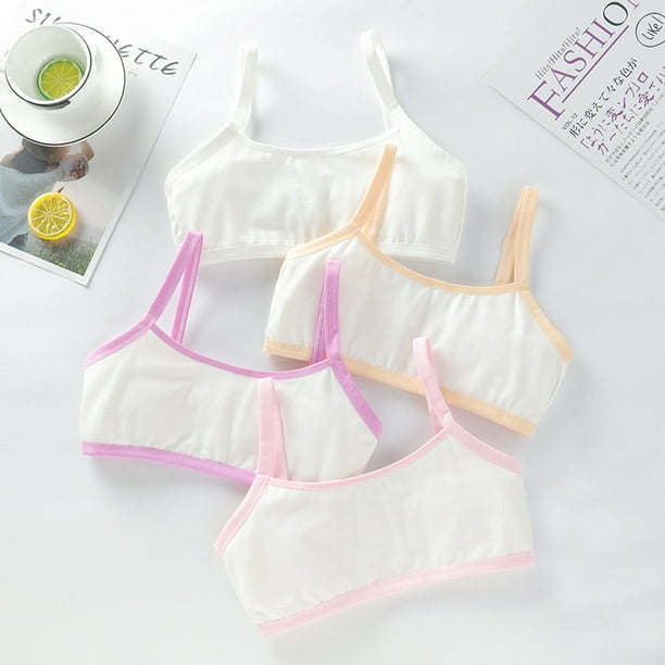 5 Pieces Girls Bras Cotton Strap Training 10-14 Years Old