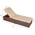 thumbnail image 5 of Outdoor Chaise Lounge, Patio Lounge Chair Wicker Adjustable Reclining Chair for Pool with Removable Cushion, Beige, 5 of 7