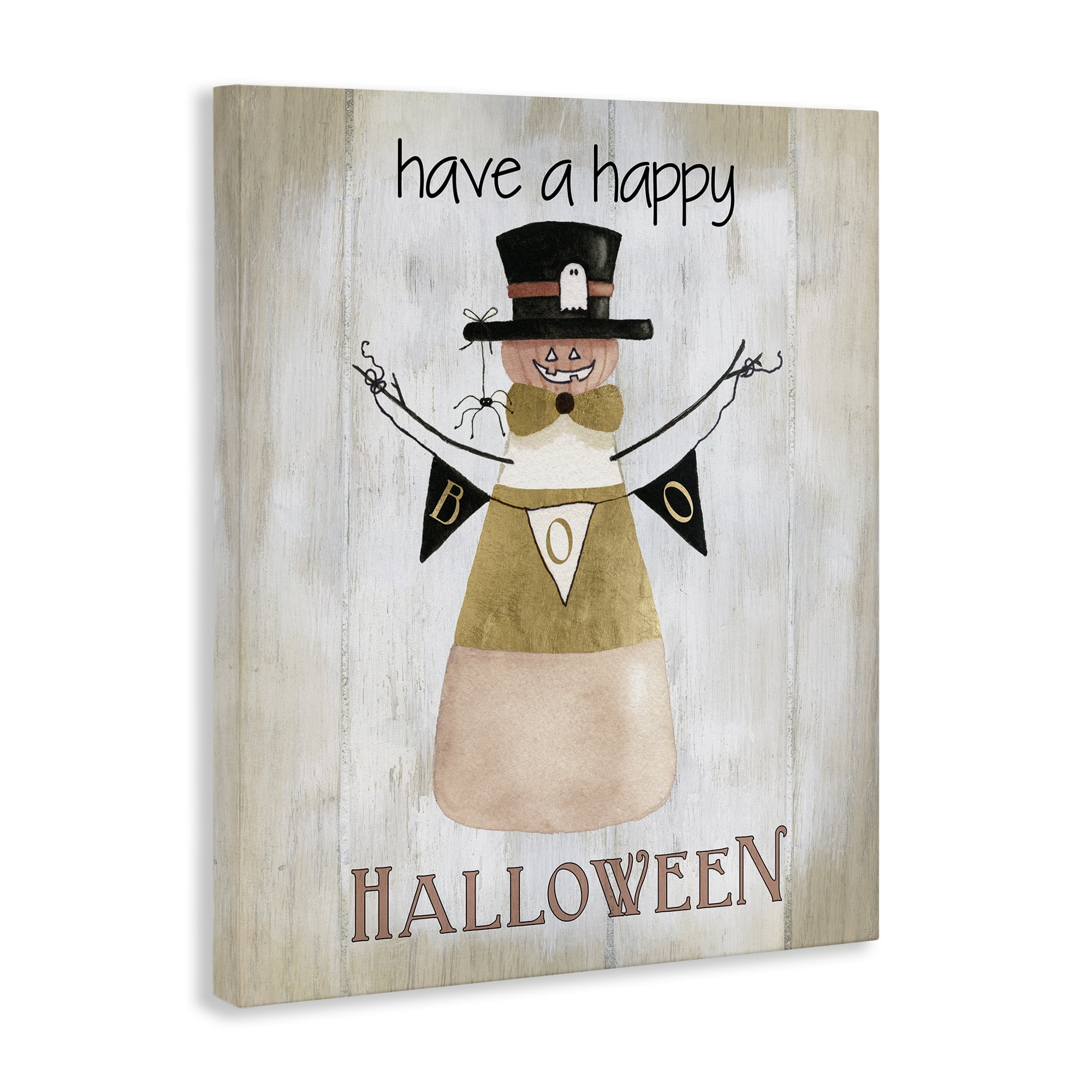 Stupell Industries Halloween Candy Corn Holiday Painting Wrapped Canvas Art Print Wall Art, 36 x 48