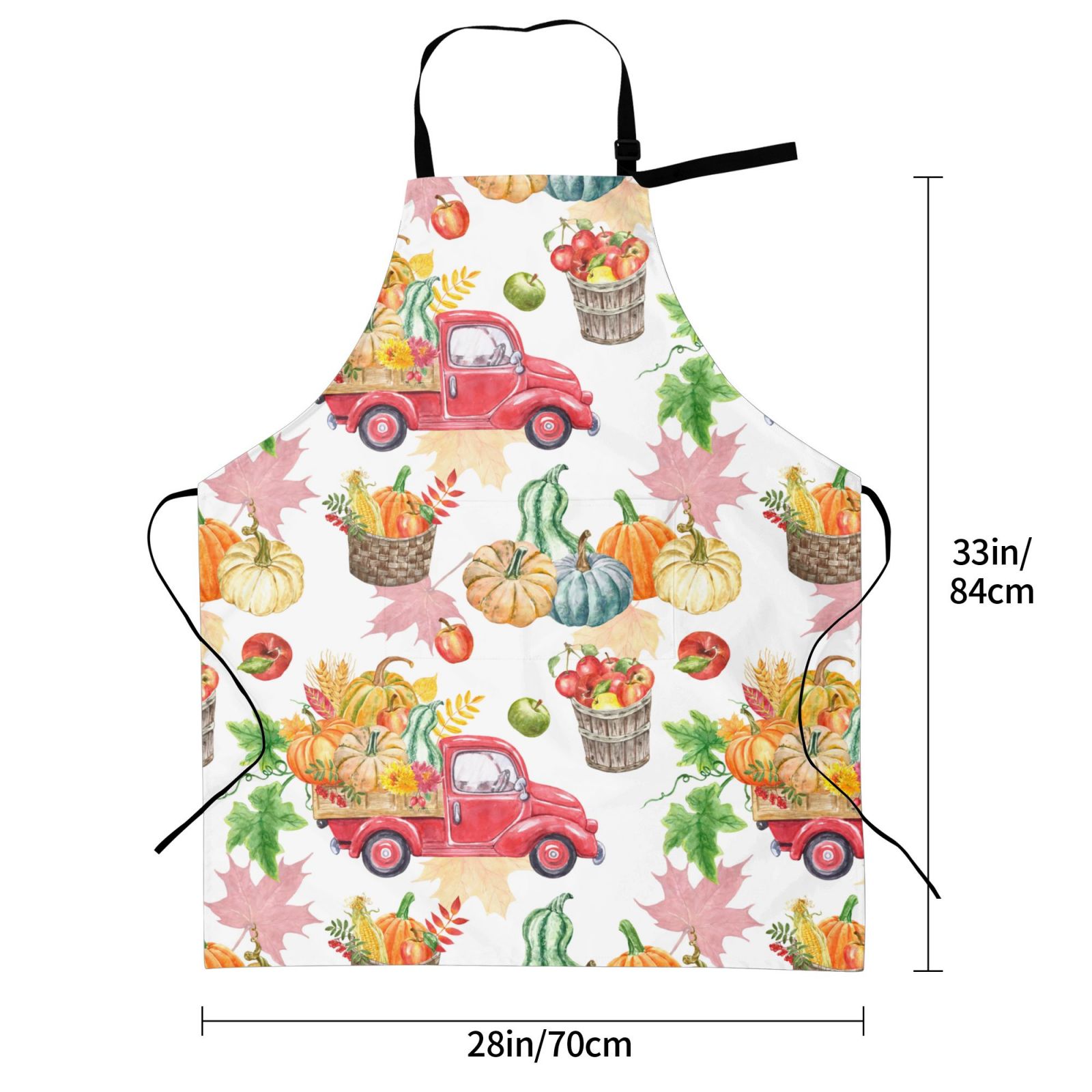 Kdxio Autumn Harvest Truck Apron with Pockets Adjustable Kitchen Aprons for Men Women Waterproof Aprons for Cooking,Drawing,Crafting, Baking Household Cleaning