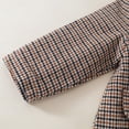 thumbnail image 6 of CPNG Girls Houndstooth Plaid Coat Double Breasted Lapel Collar Long Sleeve with Pockets Fall Winter Casual Mid-Length Pea Coat Outerwear, 6 of 8