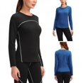 thumbnail image 3 of Women's Autumn And Winter Plus Velvet Yoga Long-sleeved Fitness Running Sports Training Clothes Slim Quick-drying Stretch Top Women T-shirt, 3 of 6