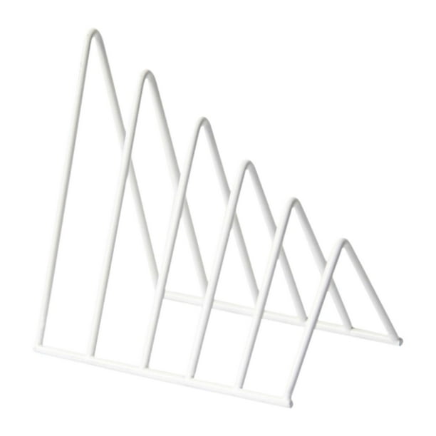Organizador de sujetalibros, soporte para libros, escritorio minimalista, estantería triangular, carpeta para archivos Blanco