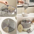thumbnail image 2 of Rice And Cereal Storage Box, 6 Compartments Rice Storage Round Cereal Dispenser, 360 Rotating Food Dispenser With Lid For Beans, Rice, Peanuts, Barley, 2 of 5