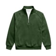 thumbnail image 5 of Men's Casual Loose Fit Sweatshirt with Raglan Stitching and Stand Collar Zipper, Relaxed Pullover for Everyday Wear and Outdoor Activities,Army Green,L, 5 of 6