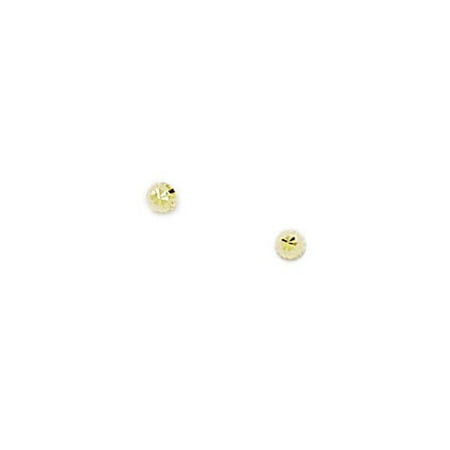 Jewelryweb Small Half Ball Diamond Cut Stud Earrings