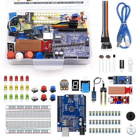 Electronics Fun Kit, Uno R3 Kit DIY-R3 Board/breadboard + Retail Box ...