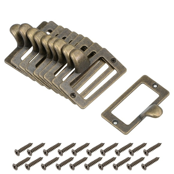 10 Piezas Soportes de Etiquetas para Tiradores de Cajones, Marco de Etiqueta de Aleación de Zinc con Tornillos